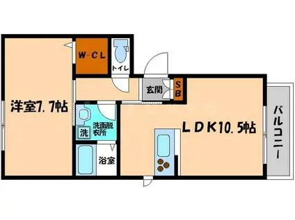 COZY COURT(1LDK/2階)の間取り写真