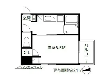 メッセージ天神橋池田町(1K/8階)の間取り写真
