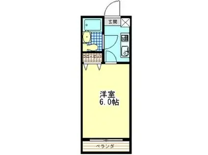 スリーハイム志村(1K/4階)の間取り写真