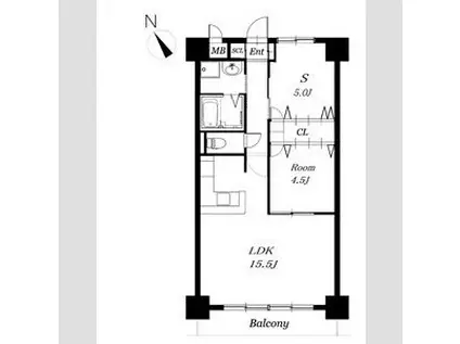 ROSE TOWER 元今泉(1SLDK/2階)の間取り写真