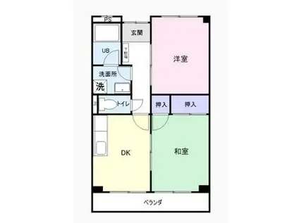 リンピアベルテ(2DK/2階)の間取り写真