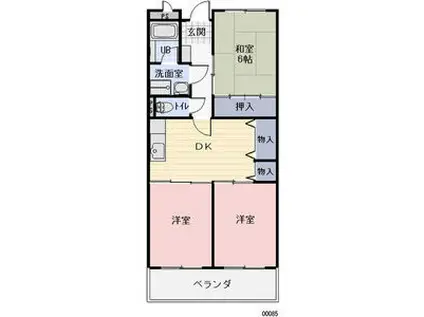 ロイヤルパレス赤尾台(3DK/2階)の間取り写真