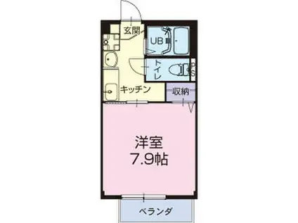 グリーンハイツ大安(1K/1階)の間取り写真