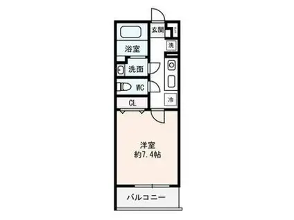 グレース石橋(1K/2階)の間取り写真