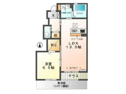 ガーデン・JIN(1LDK/1階)の間取り写真