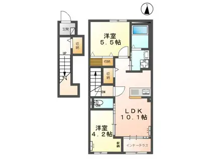 リントゥコト(2LDK/2階)の間取り写真