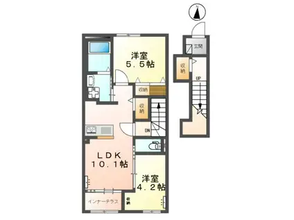 リントゥコト(2LDK/2階)の間取り写真