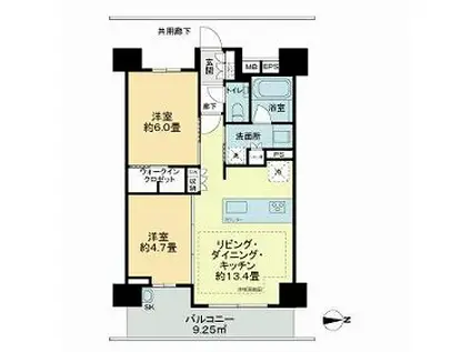 ガーラ・レジデンス府中宮西町(2LDK/10階)の間取り写真