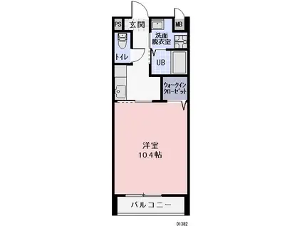 サニー ウエルⅡ(1K/1階)の間取り写真