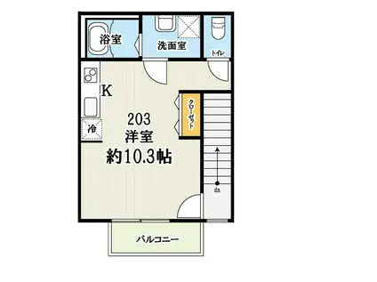 キャメル狭山市入間川(ワンルーム/2階)の間取り写真