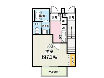 キャメル狭山市入間川(1K/1階)の間取り写真