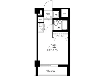 エムズフラット(ワンルーム/3階)の間取り写真