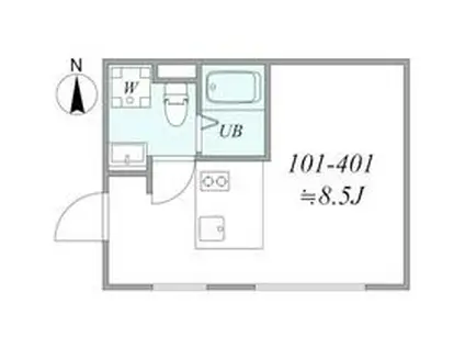 TRIAS626(1K/2階)の間取り写真
