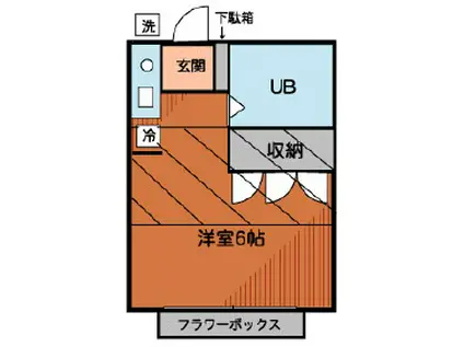 JOY108(ワンルーム/2階)の間取り写真