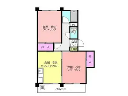 藤が丘団地(2DK/4階)の間取り写真