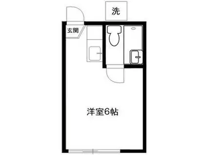 リバーハイツ(ワンルーム/1階)の間取り写真