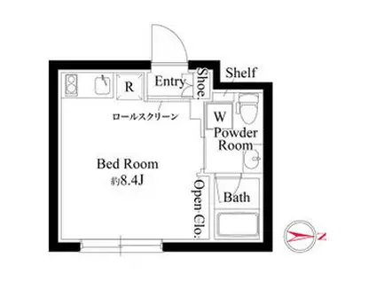 CASAPIAZZA蒲田イースト(ワンルーム/4階)の間取り写真