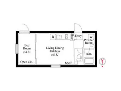 CASAPIAZZA蒲田イースト(1LDK/1階)の間取り写真