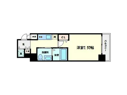 ステージグランデ堺筋本町(1K/8階)の間取り写真