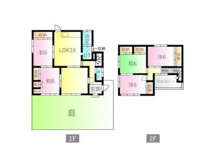 愛知環状鉄道 北岡崎駅 徒歩19分 2階建 築47年(5LDK)の間取り写真