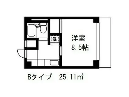リヴェール川越(1K/1階)の間取り写真