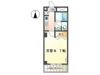 フローベール(1K/1階)の間取り写真