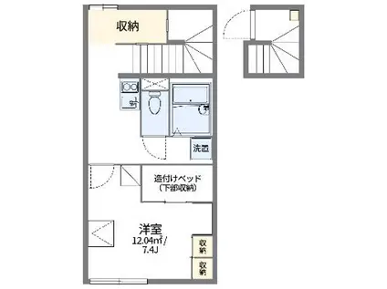 レオパレスフォンターナ(1K/2階)の間取り写真