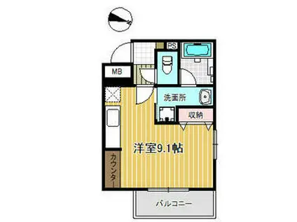 コージエス(ワンルーム/3階)の間取り写真