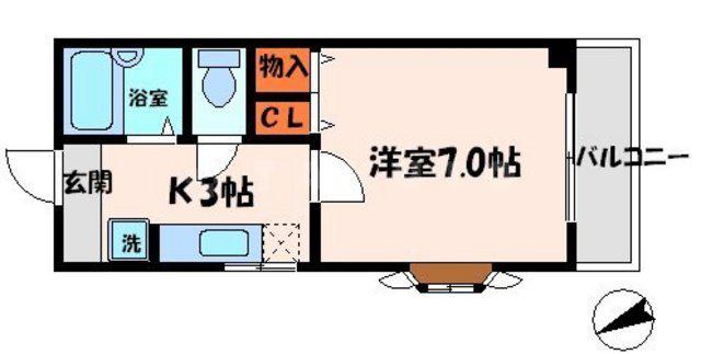 ハイエストキャッスルマンション(1K/1階)の間取り写真