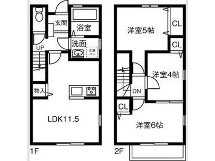 関西本線 河原田駅 徒歩11分 2階建 築4年(3LDK)の間取り写真