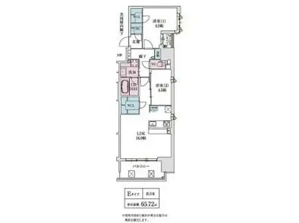 スプランディッド本町グラン(2LDK/6階)の間取り写真