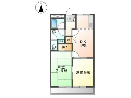 サンガーデンセレス(2DK/2階)の間取り写真