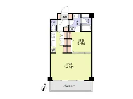 CREST RESIDENCE(1LDK/1階)の間取り写真