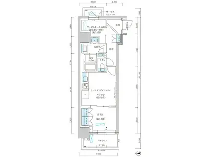 パークアクシス池袋イースト(2LDK/8階)の間取り写真