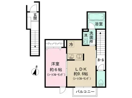 FELICE(1LDK/2階)の間取り写真