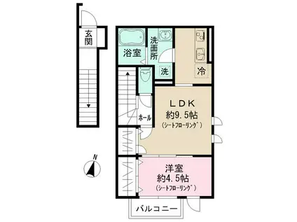 中野区中野1丁目計画(1LDK/2階)の間取り写真