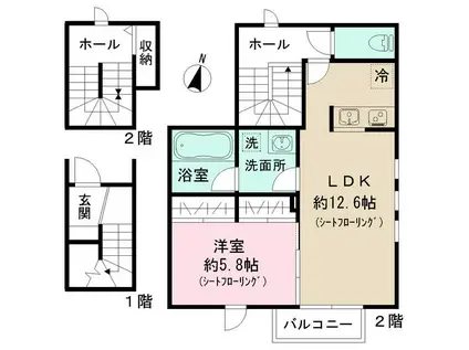 FELICE(1LDK/3階)の間取り写真