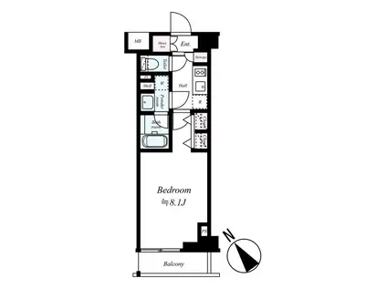 BRIZZ練馬ノース(1K/3階)の間取り写真