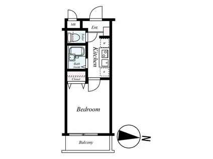 LUXS上板橋(1K/1階)の間取り写真