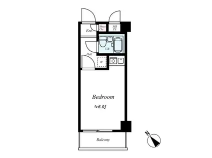 ライオンズマンションときわ台(ワンルーム/4階)の間取り写真