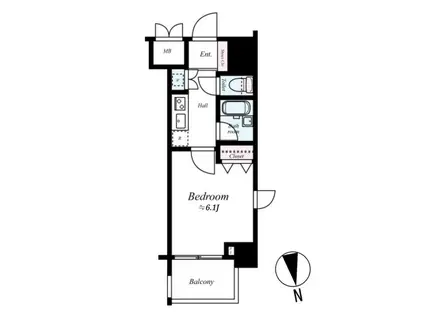 エクセルシオール羽田(1K/7階)の間取り写真