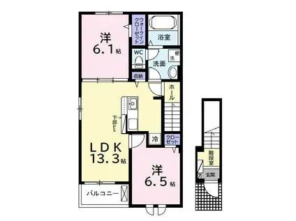 ウルルⅡ(2LDK/2階)の間取り写真