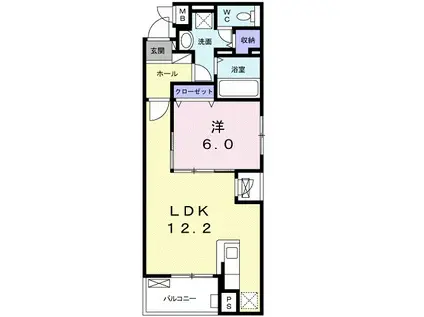 サンフラワー丸市Ⅵ(1LDK/3階)の間取り写真