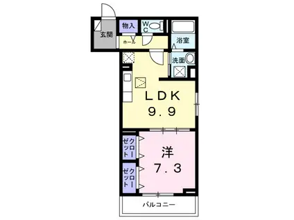 メープルコート小川(1LDK/1階)の間取り写真