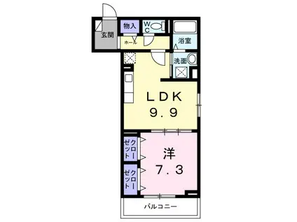 メープルコート小川(1LDK/3階)の間取り写真