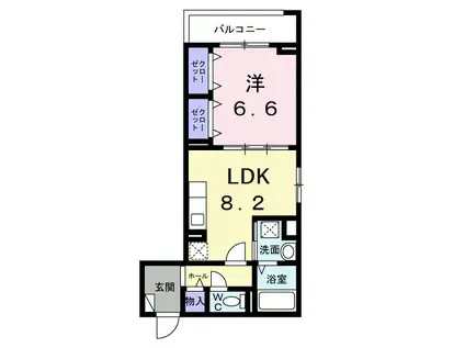 メープルコート小川(1LDK/3階)の間取り写真