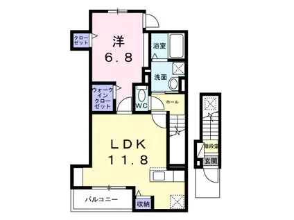 東武伊勢崎・大師線 梅島駅 徒歩17分 3階建 新築(1LDK/2階)の間取り写真