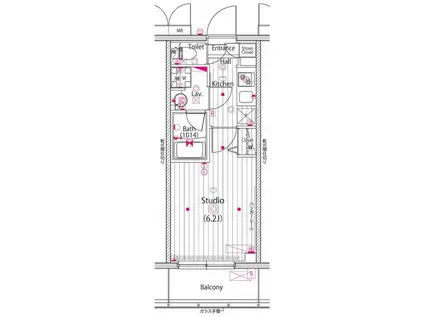 ガーラ横濱関内グランドステージ(1K/10階)の間取り写真