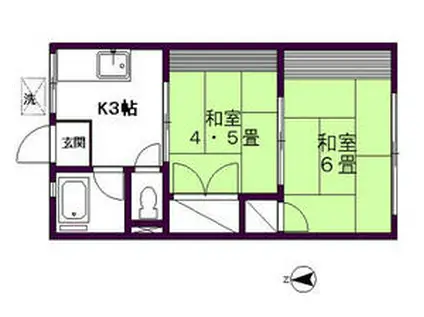 シティハイムリッチ(2K/2階)の間取り写真