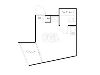 パレ・ドール西荻窪(ワンルーム/1階)の間取り写真